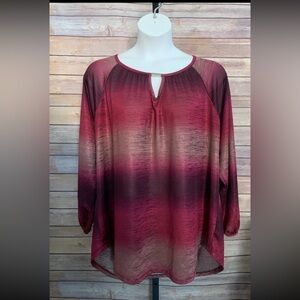 Ombre keyhole Woman Blouse- size 2X